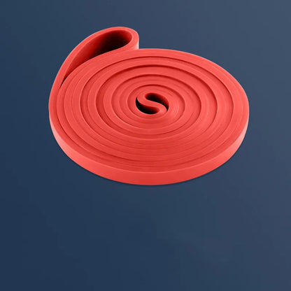 Red resistance band on a dark blue background